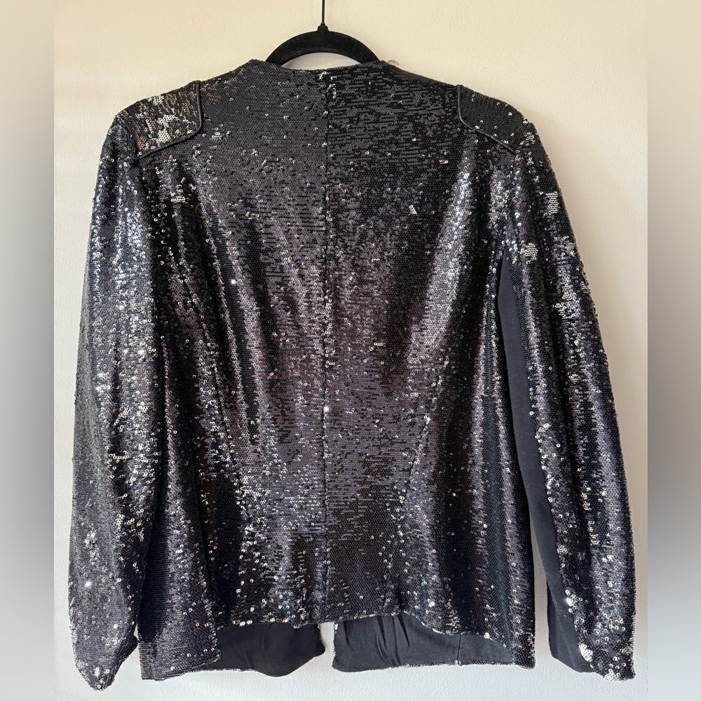 Maje Black collarless sequin evening jacket Size Large - Picture 4 of 10